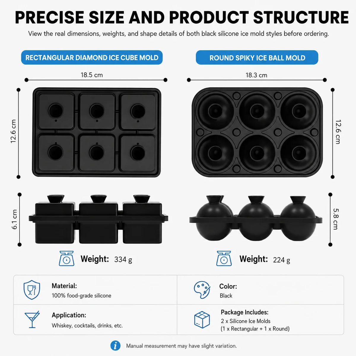 6-Cavity Diamond Silicone Ice Tray with Funnel Lid | Whiskey Bar Silicone Ice Tray Axl