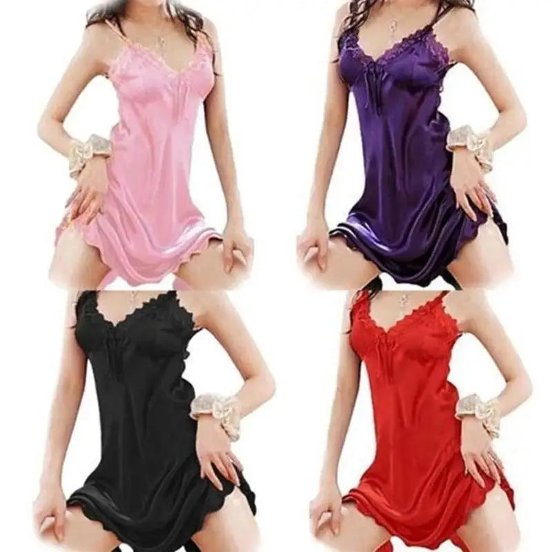 Women's Lace Babydoll Nightgown – Off Shoulder Satin Sleep Dress Babydoll Nightgown Axl