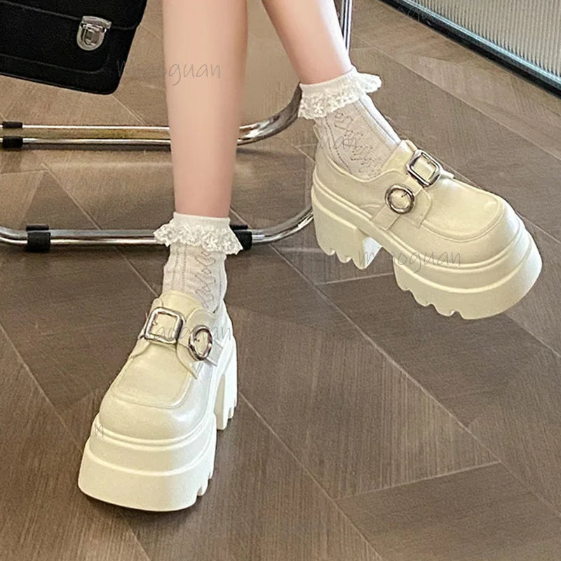 Women's Chunky Platform Mary Jane Pumps – College Style Platform Mary Jane Pumps Axl
