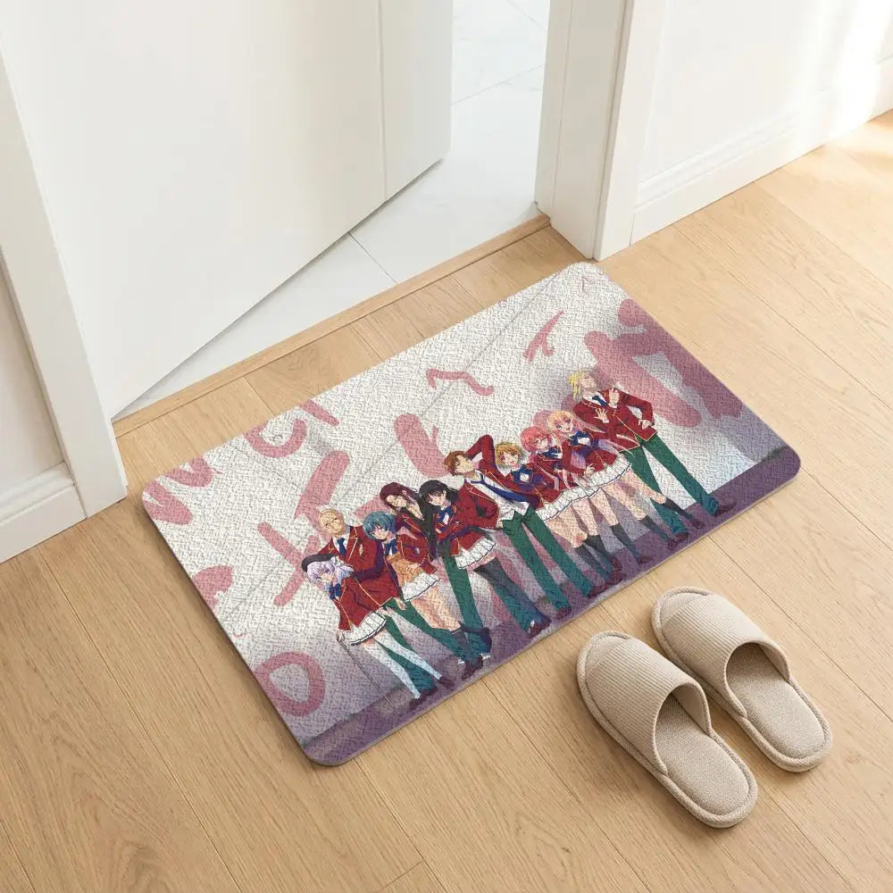 Anime Classroom Diatomite Bath Mat – Quick Dry & Anti-Slip Diatomite Bath Mat Axl White4 30x45cm
