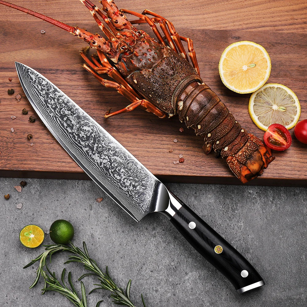 Sunnecko 5-Pc VG10 Damascus Steel Kitchen Knife Set Kitchen Knife Set Axl