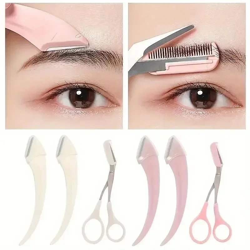 Eyebrow Trimmer Set – Curved Razor & Scissors with Comb Eyebrow Grooming Set Axl