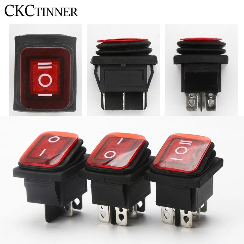 KCD4 Rocker Switch ON/OFF 4-Pin 6-Pin Illuminated 16A 250V Rocker Power Switch Axl