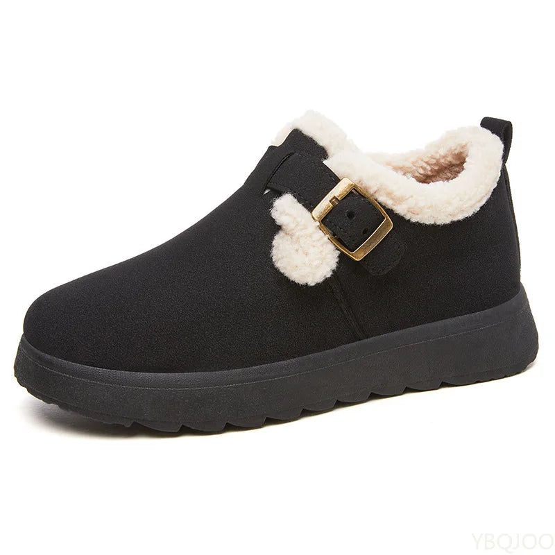 Women's Winter Plush Cotton Ankle Boots | Cozy Slip-On Winter Ankle Boots Axl black 36