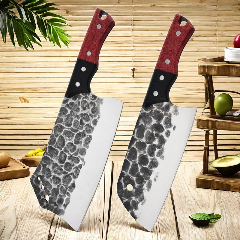 Forged Stainless Steel Kitchen Knife Set – Cleaver & Slicer Kitchen Knife Set Axl