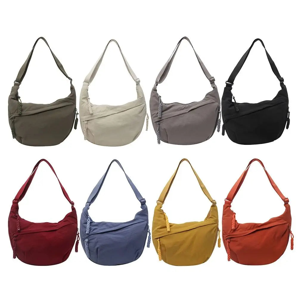 Large Canvas Crossbody Bag – Lightweight Dumpling Shoulder Bag Canvas Crossbody Bag Axl