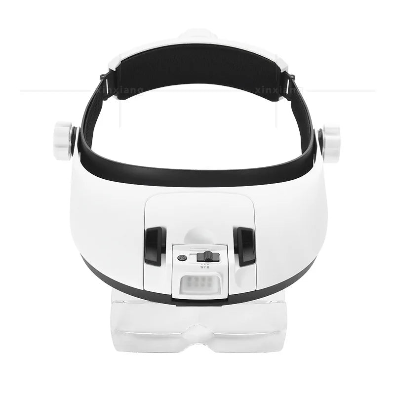 LED Headband Magnifier with Light – Jeweler Loupe Magnifying Glass Headband Magnifier Axl Rechargeable