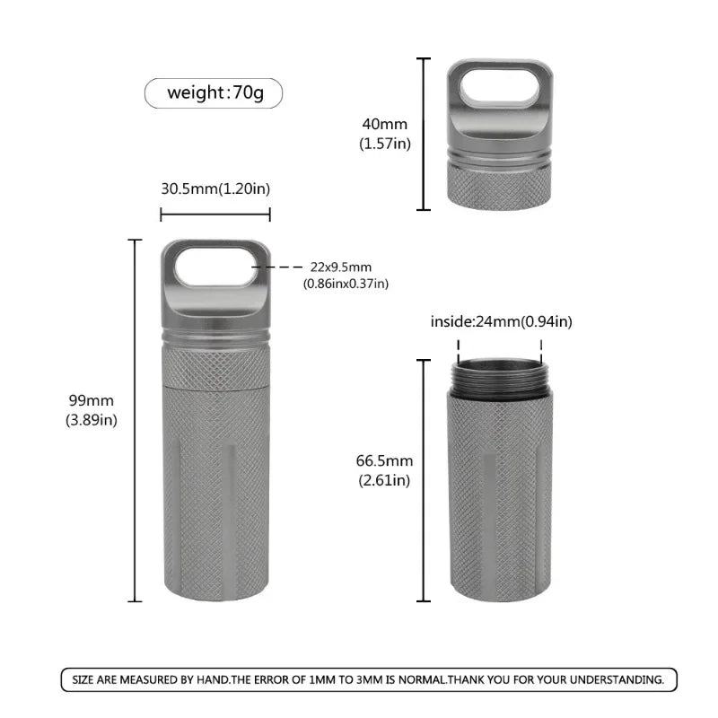 Waterproof Aluminum EDC Pill Canister – Outdoor Seal Bottle EDC Pill Canister Axl