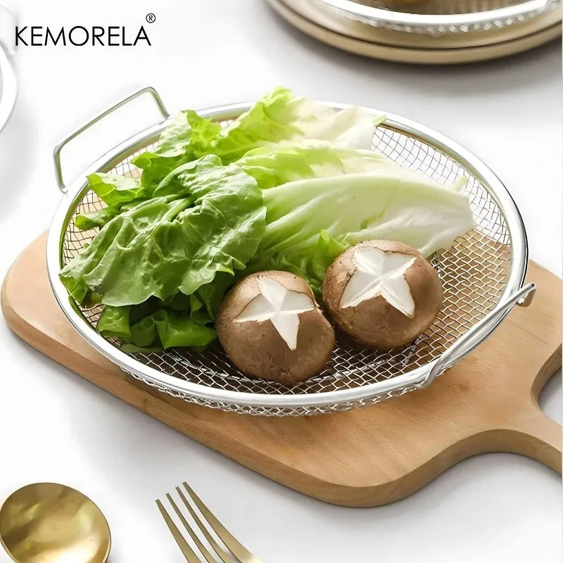 KEMORELA Stainless Steel Oil Filter Strainer Basket & Handle Kitchen Strainer Basket Axl