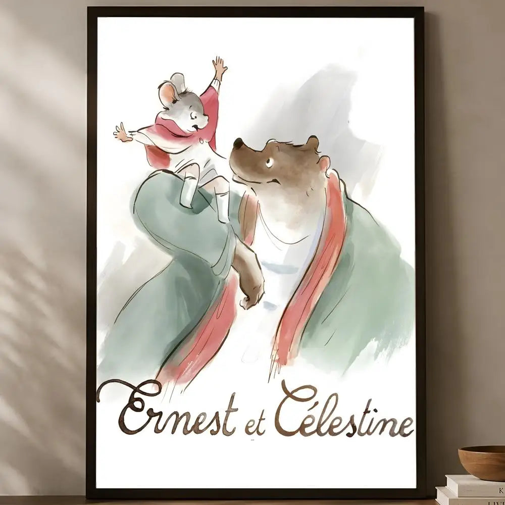 Ernest & Celestine HD PVC Self-Stick Wall Art Poster Wall Art Poster Axl White08 40X50cmNoframe