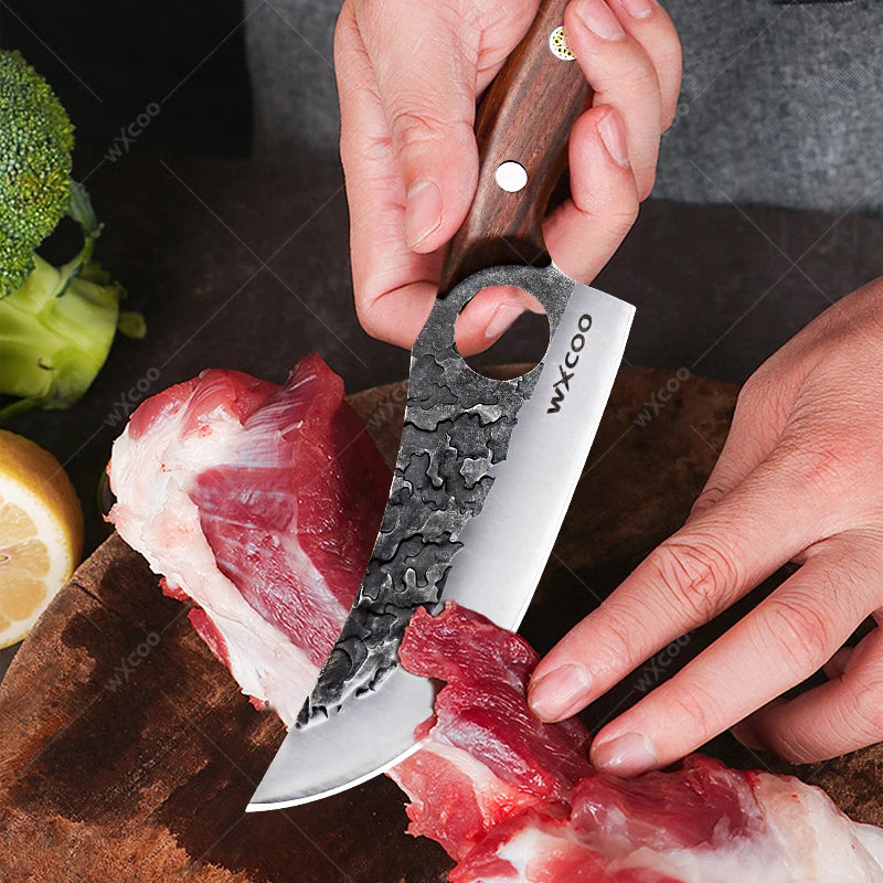 Hand-Forged Kitchen Knife Set – Butcher, Boning & Cleaver Kitchen Knife Set Axl