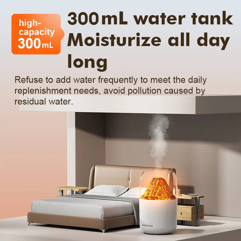 BALASHOV Mini USB Volcano Humidifier – Silent Desktop Mist Lamp Desktop Humidifier Axl