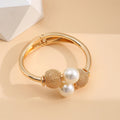 Pearl Cuff Bracelet – Adjustable Open Bangle for Women Cuff Bracelet Axl Gold