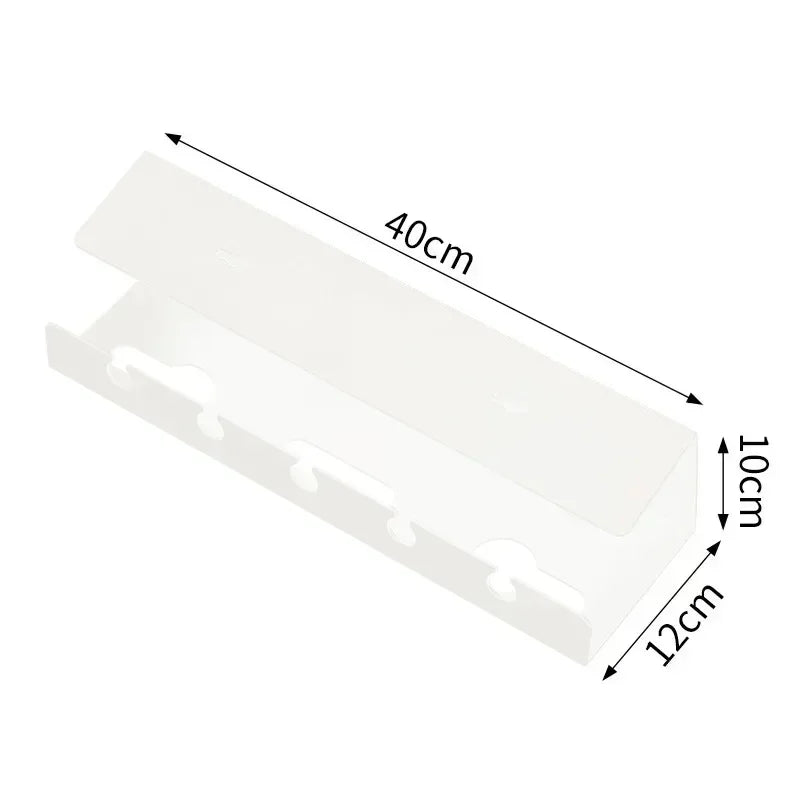 No-Drill Under Desk Cable Tray & Power Strip Organizer Desk Cable Organizer Axl
