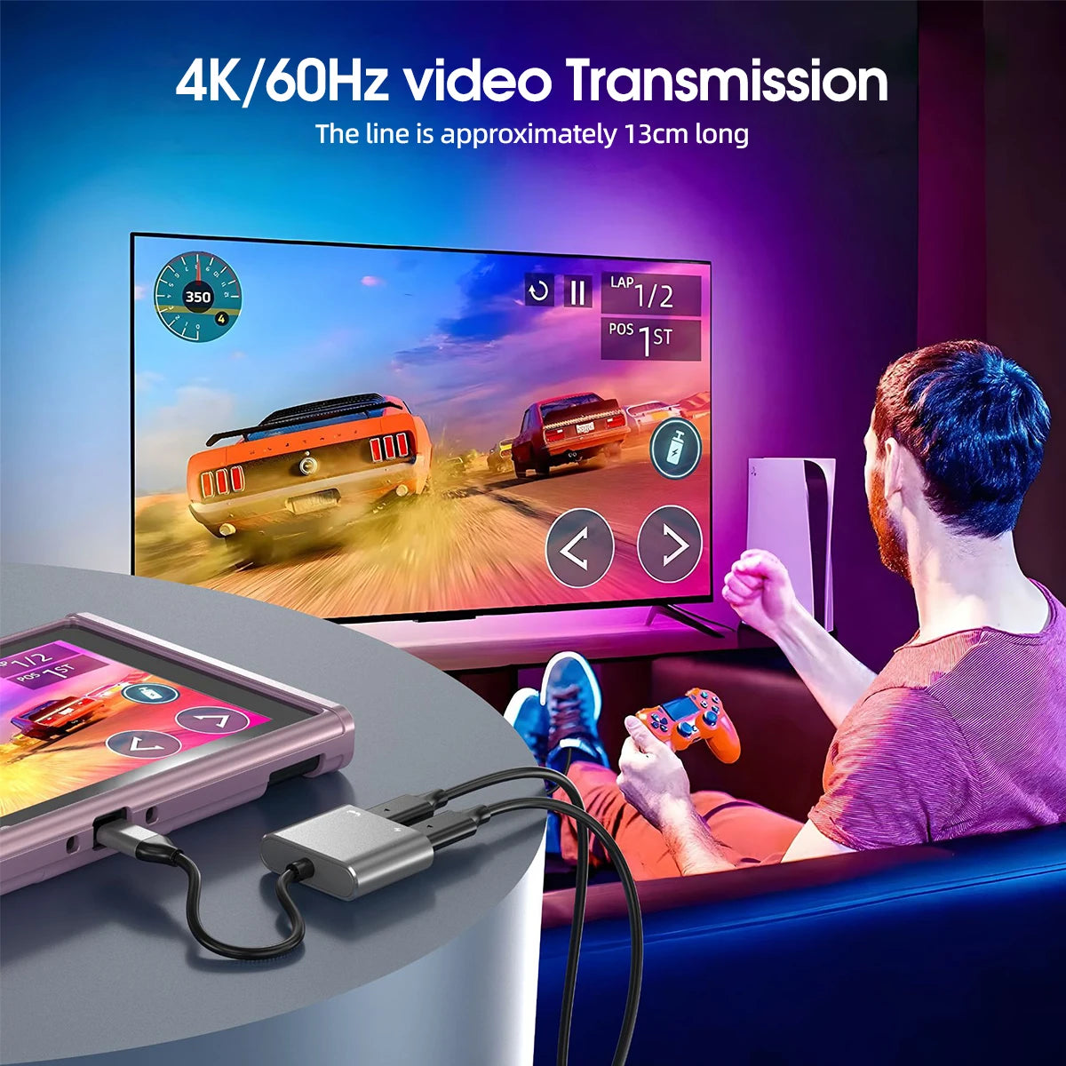 100W USB-C Fast Charging Adapter for XREAL AIR & AIR 2 Glasses USB-C Charging Adapter Axl