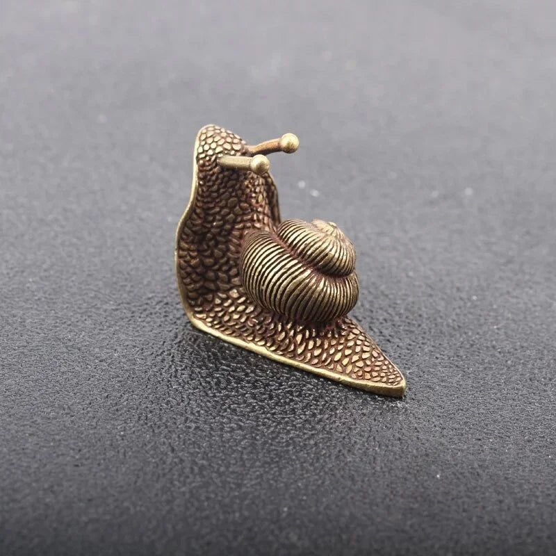 Antique Brass Snail Figurine | Solid Copper Tea Pet Desk Decor Copper Desk Figurine Axl