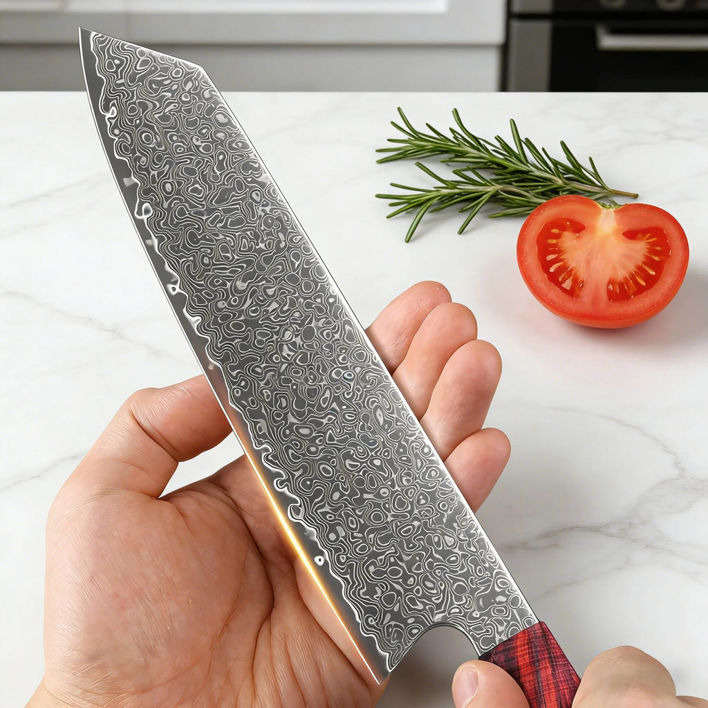 67-Layer Damascus Steel Santoku & Cleaver Knife Set Damascus Kitchen Knife Axl