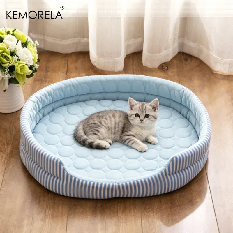 KEMORELA Cooling Ice Silk Pet Mat for Cats & Dogs | Breathable Cooling Pet Mat Axl