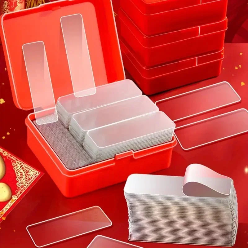 Double-Sided Stickers Red 60 Pcs | 44mm x 10mm Adhesive Tabs Double-Sided Stickers Axl