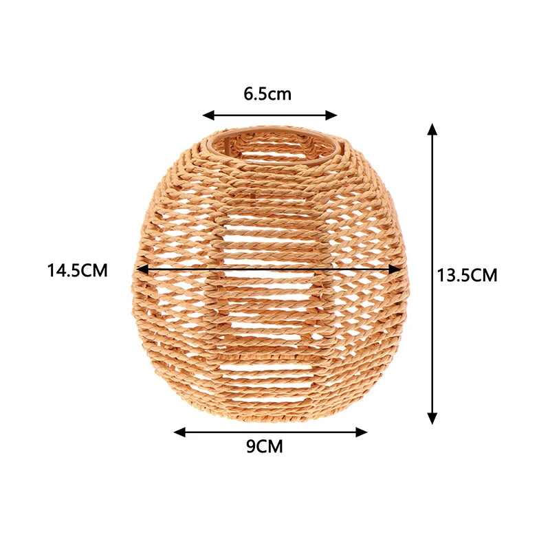 Vintage Handmade Woven Rattan Lampshade – Hanging Light Shade Hanging Lamp Shade Axl A1