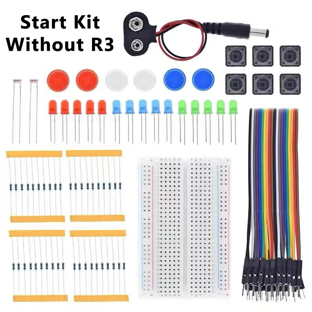Arduino R3 Starter DIY Kit – Breadboard, LED & Jumper Wires Electronics Starter Kit Axl Without UNO R3