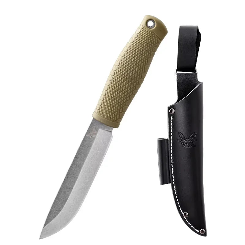 Outdoor Camping Fixed Blade Knife – D2 Steel & Leather Sheath Fixed Blade Knife Axl knife cover