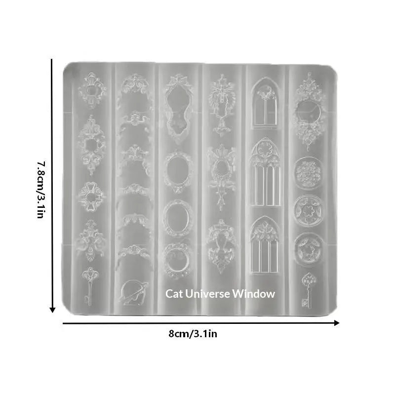 3D Silicone Nail Art Mold – Retro European Manicure Template Nail Art Mold Axl one size