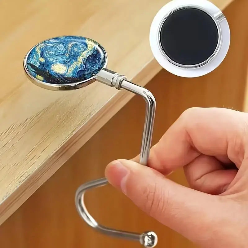 2-Pack Folding Desk Hook – Stainless Steel Portable Bag Hanger Folding Desk Hook Axl