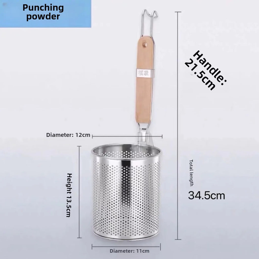 Stainless Steel Mesh Strainer Basket with Wooden Handle Kitchen Strainer Basket Axl 12cm