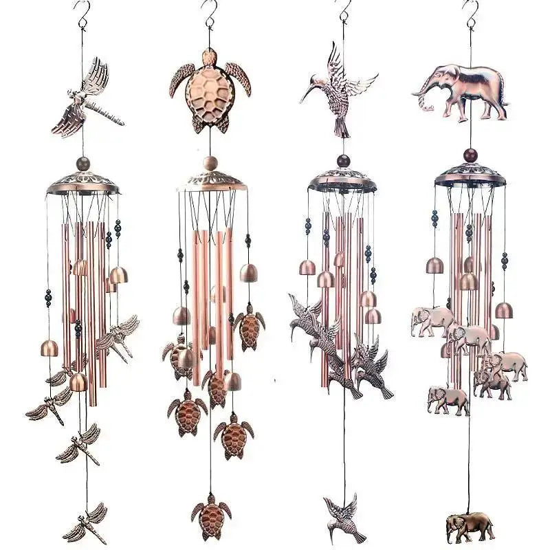 Metal Wind Chimes – Turtle, Butterfly & Dragonfly Garden Decor Garden Wind Chimes Axl