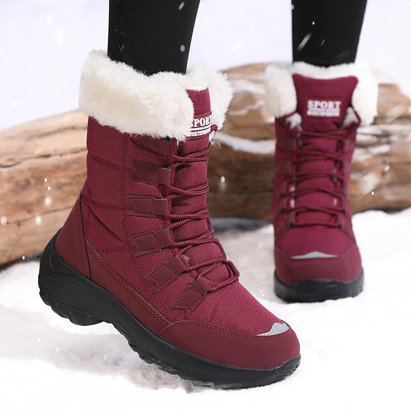Women's Waterproof Snow Boots – Warm Plush Non-Slip Winter Boots Women's Snow Boots Axl