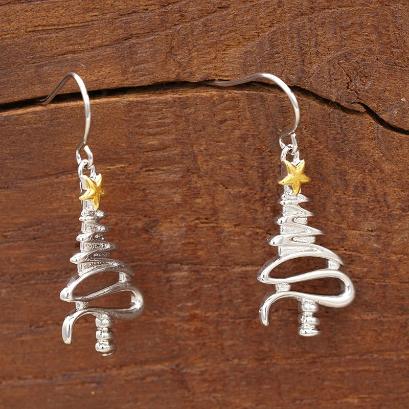 Huitan Christmas Tree Drop Earrings – Star Dangle for Women Drop Earrings Axl