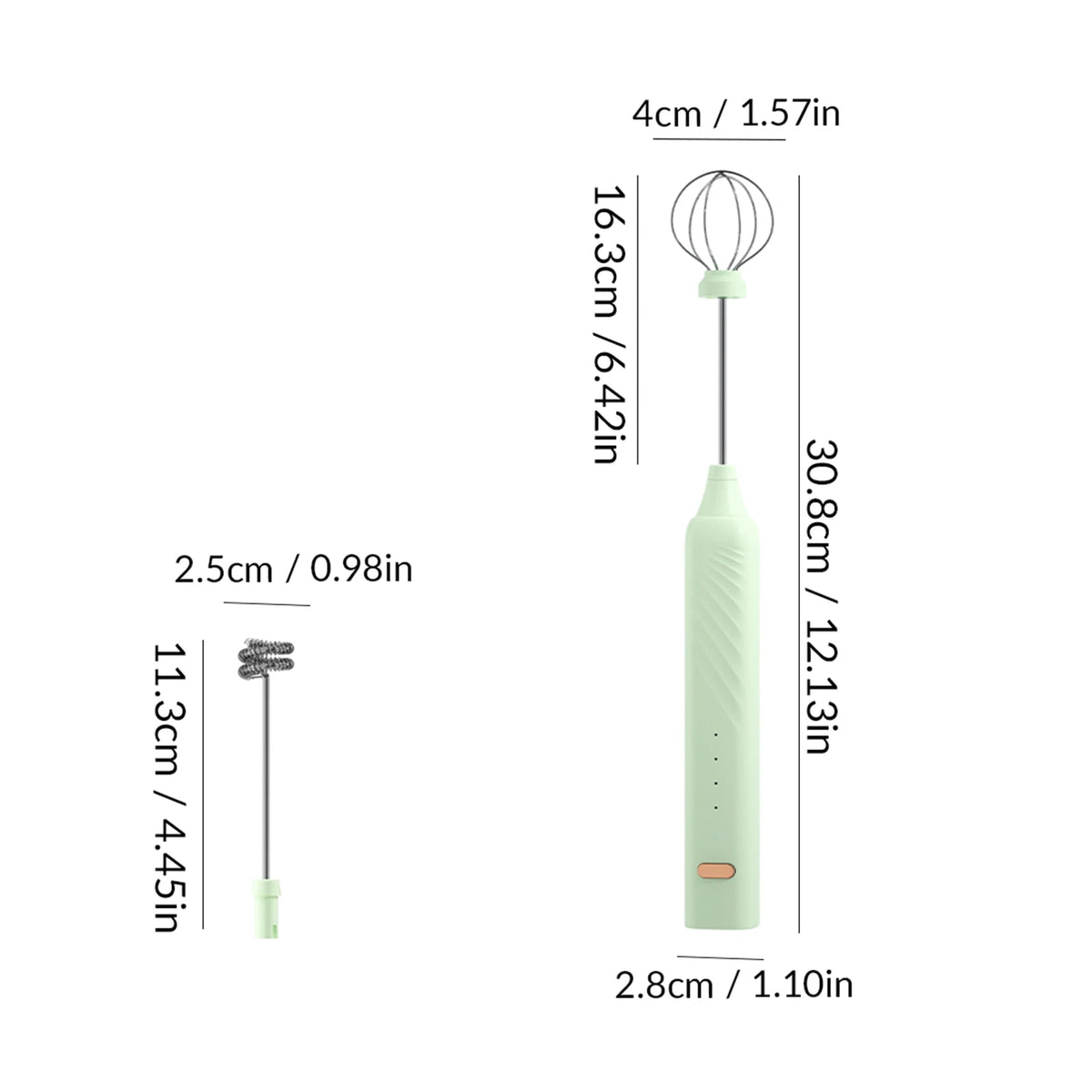ONEKA Mini Rechargeable Milk Frother Wand | Coffee Latte Mixer Handheld Milk Frother Axl Green