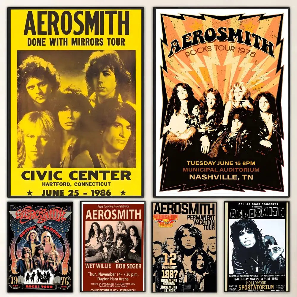Aerosmith HD Wall Poster – Waterproof Sticky Music Art Decor Music Wall Poster Axl