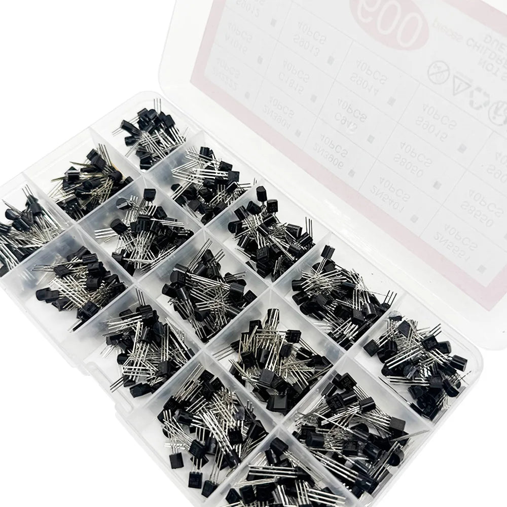 600PCS TO-92 Transistor Kit – 15 Values NPN PNP Bipolar Transistor Assortment Kit Axl