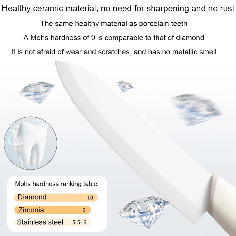 Professional Ceramic Paring Knife with Cover – Fruit & Baby Food Ceramic Paring Knife Axl
