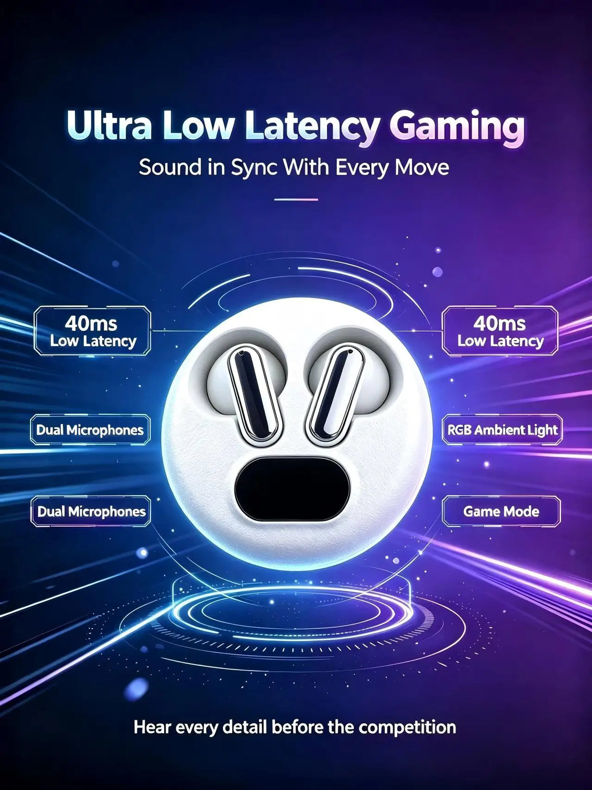 X19 Pink Bluetooth Earbuds – HiFi Stereo & LED Charging Case Wireless Earbuds Axl