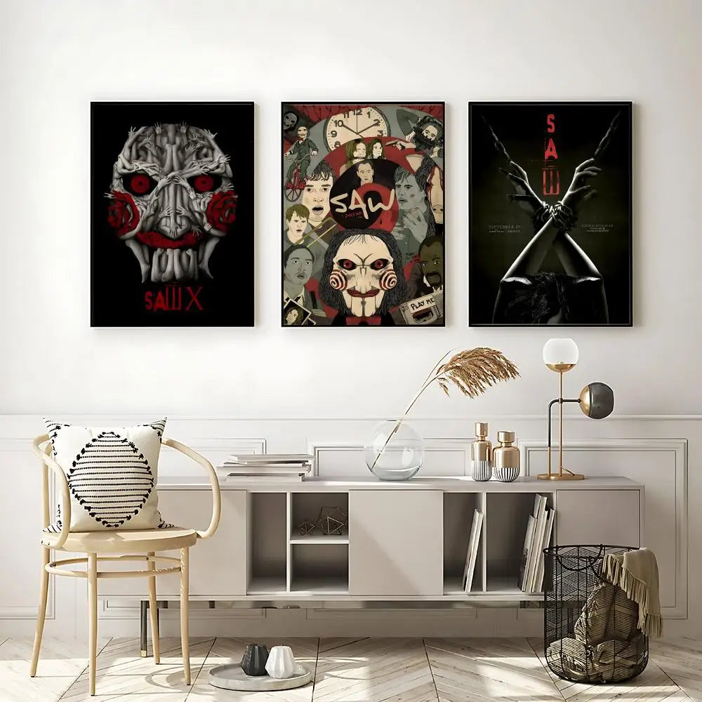 Saw X Horror Movie Poster – HD Self-Adhesive Waterproof Wall Art Movie Wall Poster Axl