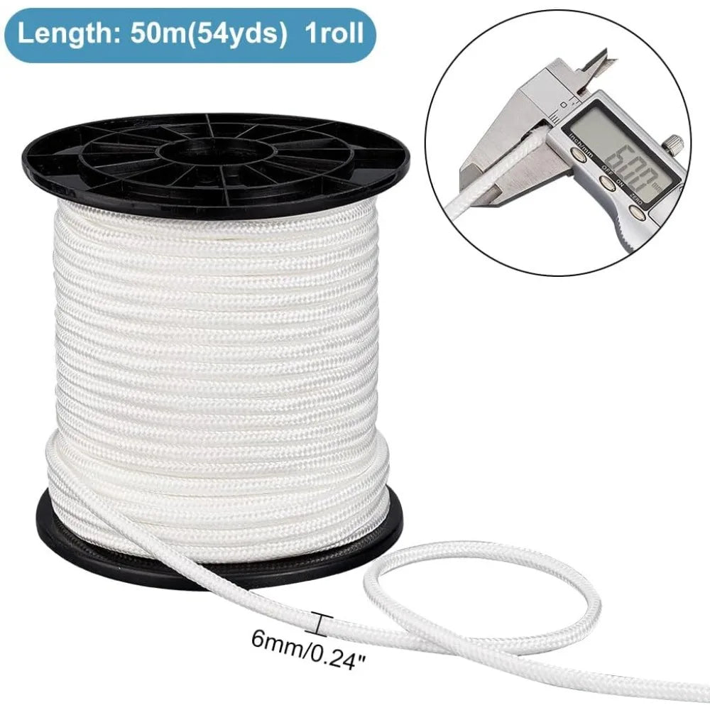 54 Yards 6mm Braided Nylon Rope – Paracord for Camping & DIY Braided Nylon Rope Axl