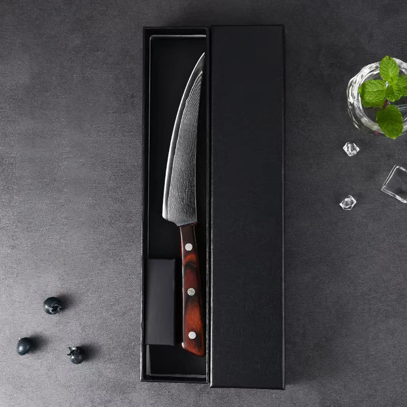5.5" Damascus Steel Japanese Chef's Knife | Boning Knife Damascus Chef's Knife Axl