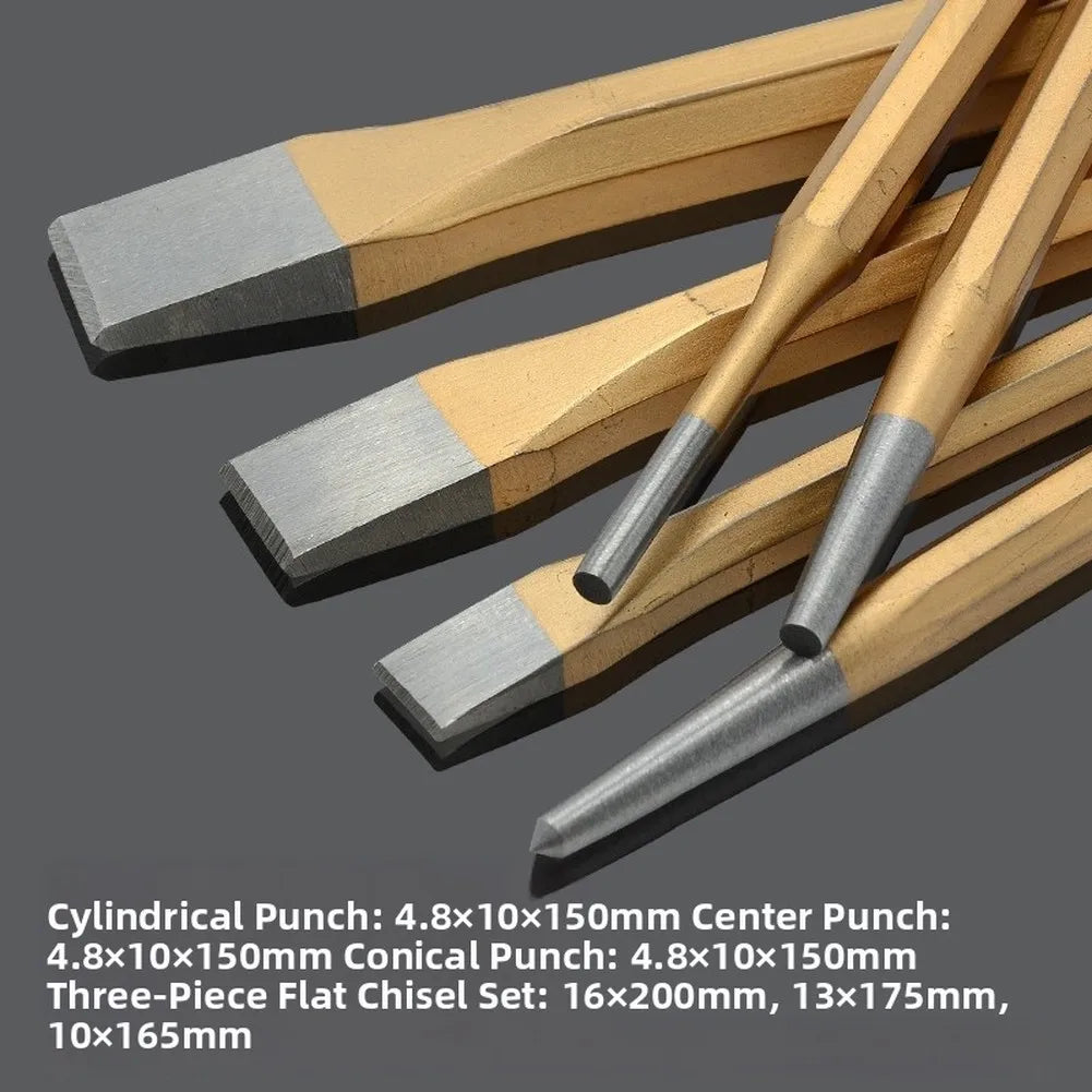 6-Piece Masonry Chisel Set – Flat, Point & Carving Chisels Masonry Chisel Set Axl