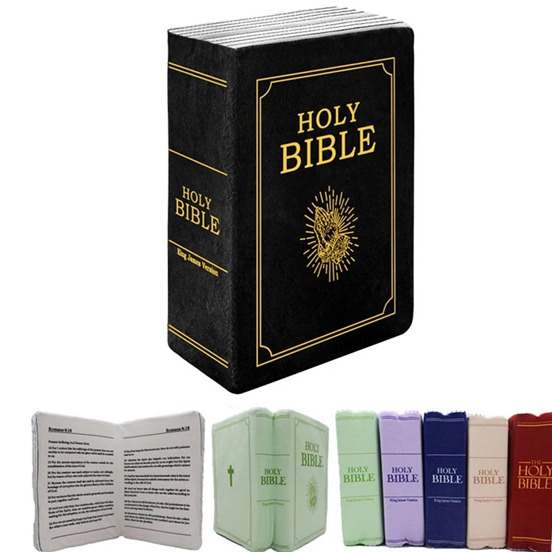 Christian Bible Verse Pillow – Book-Shaped Velvet Home Décor Decorative Throw Pillow Axl A6