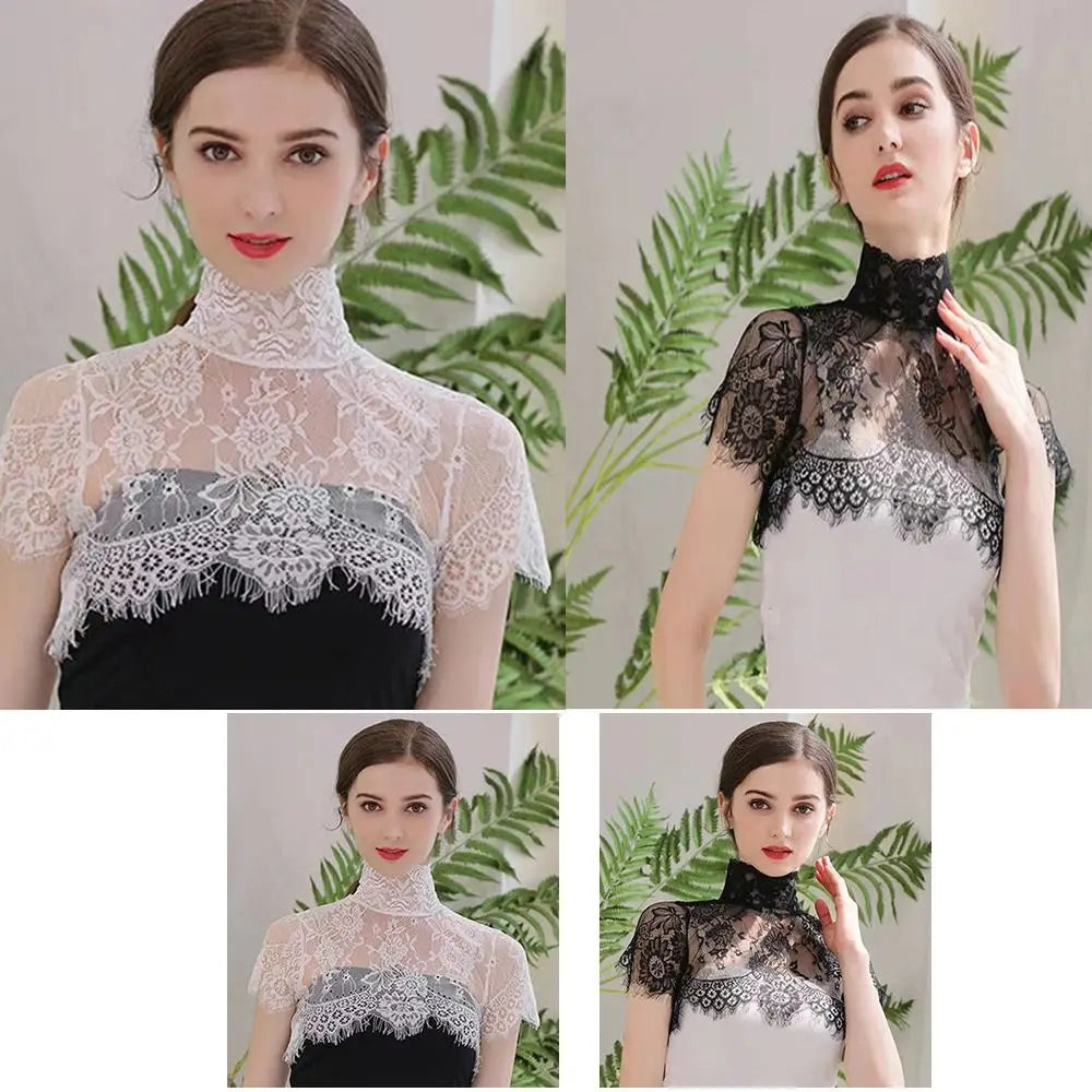 Women's Lace Detachable Fake Collar – Embroidered Lapel Scarf Detachable False Collar Axl