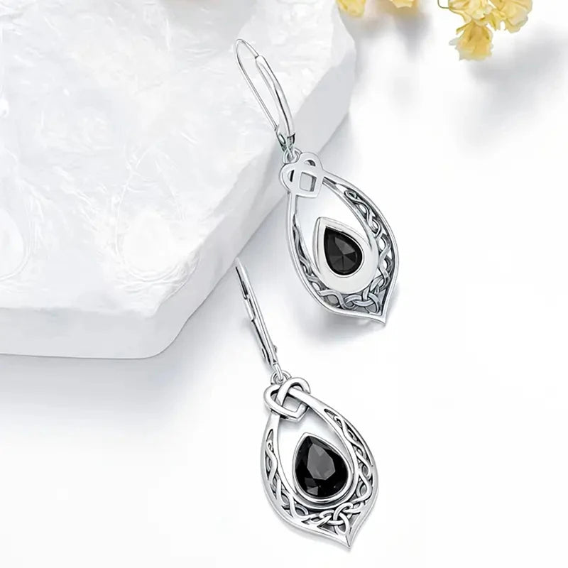 Huitan Vintage Heart Knot Drop Earrings | Women's Party Jewelry Drop Earrings Axl