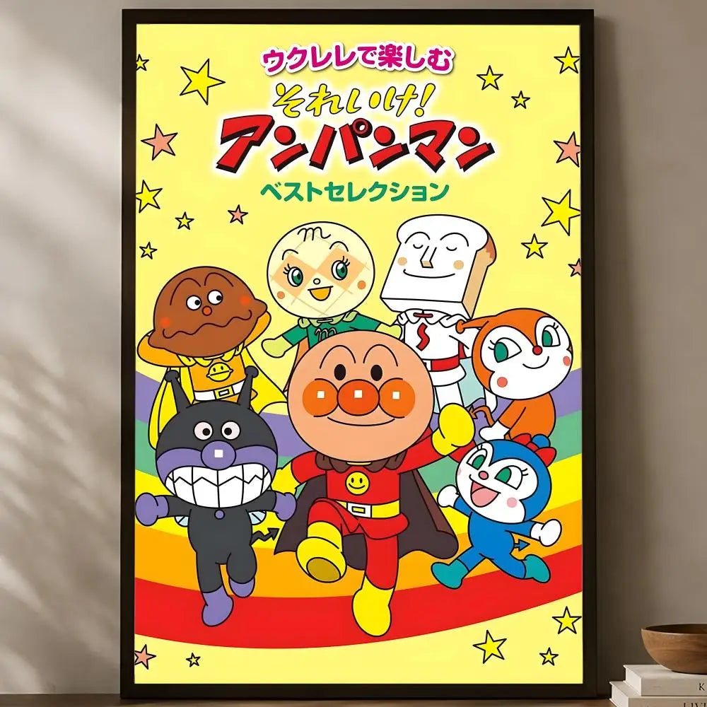 Anpanman Self-Stick HD PVC Wall Poster – Waterproof Home Decor Wall Art Poster Axl White10 30X40cmNoframe