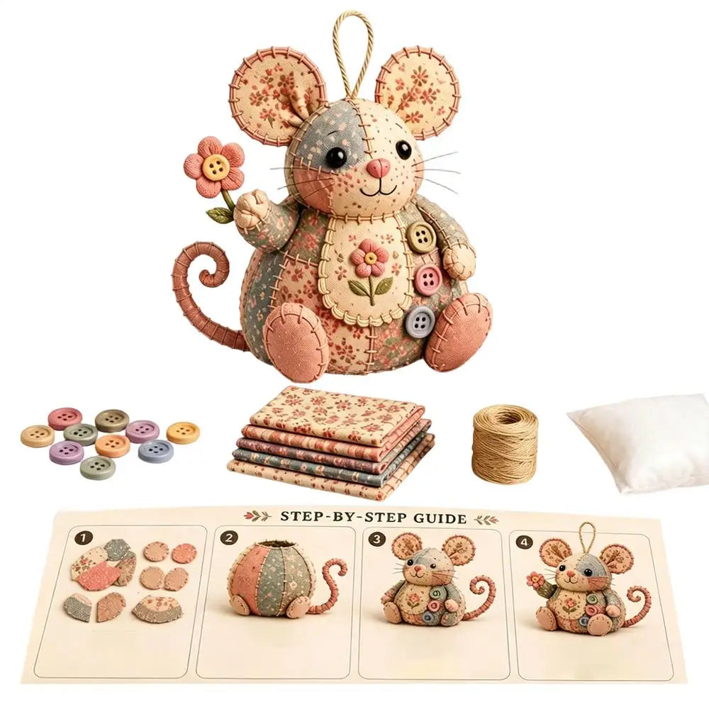 Mouse Ornament DIY Sewing Craft Kit – Beginner Friendly DIY Sewing Craft Kit Axl A