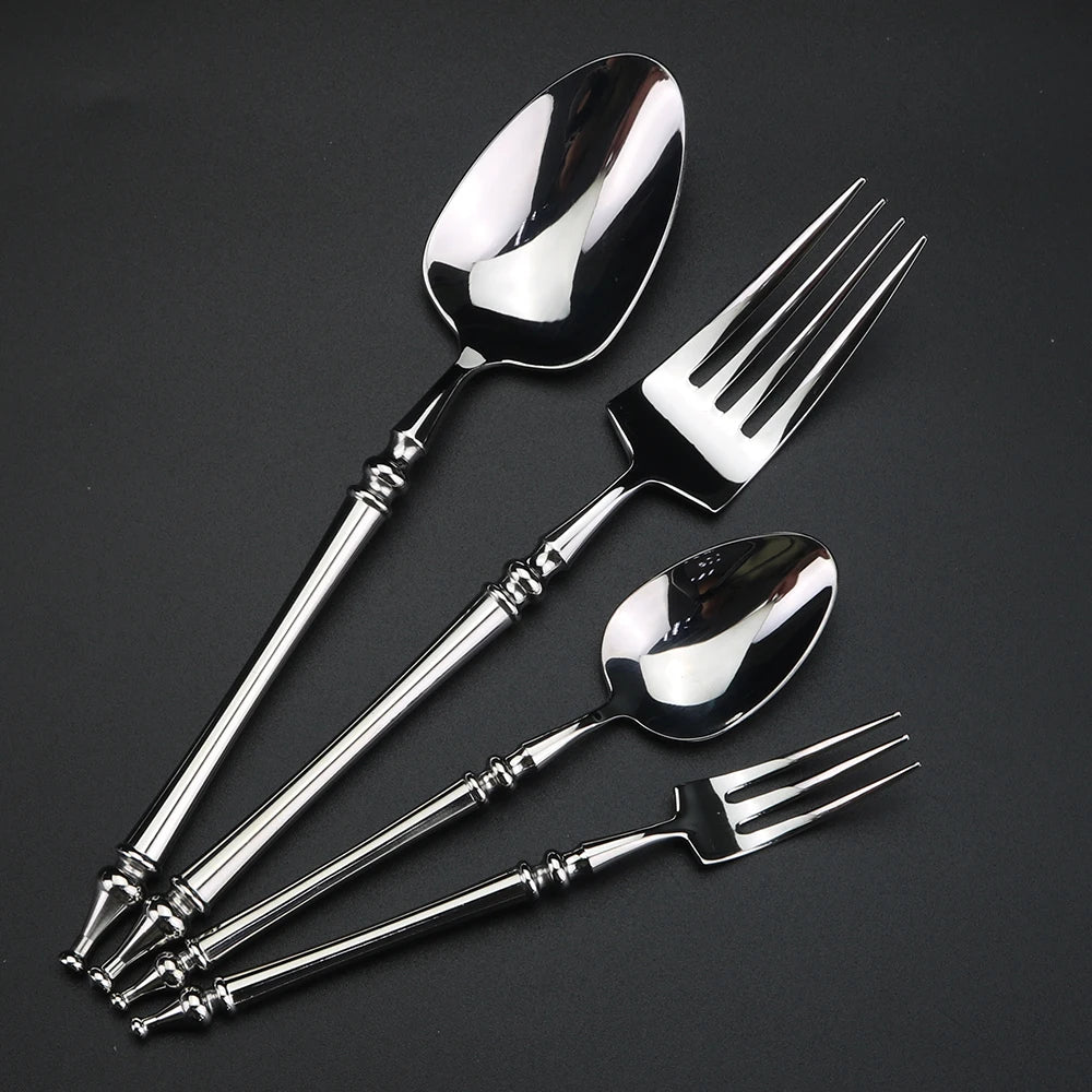 304 Stainless Steel Flatware Set – Steak Knife, Fork & Spoon Stainless Steel Flatware Set Axl