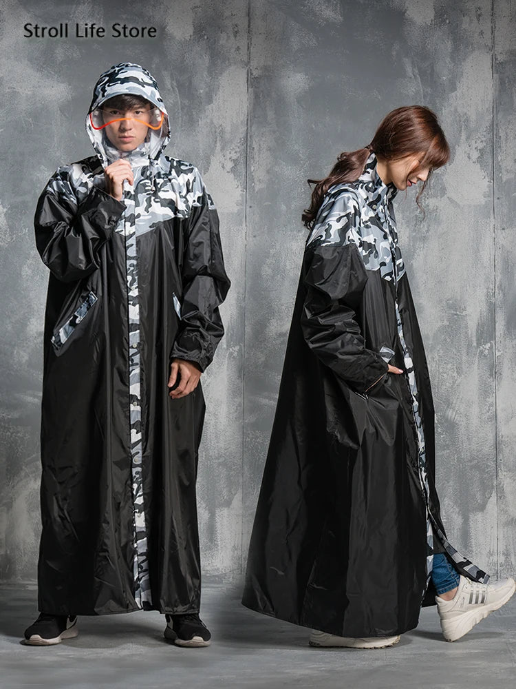 Camouflage Long Raincoat – Unisex Motorcycle Rain Poncho Rain Poncho Axl