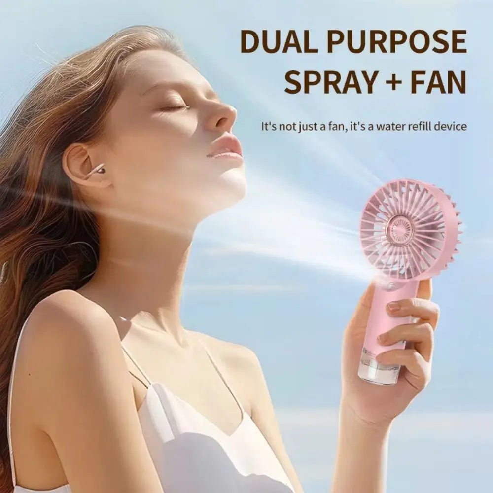 USB Rechargeable Handheld Mist Fan – 3-Speed Portable Spray Fan Handheld Mist Fan Axl