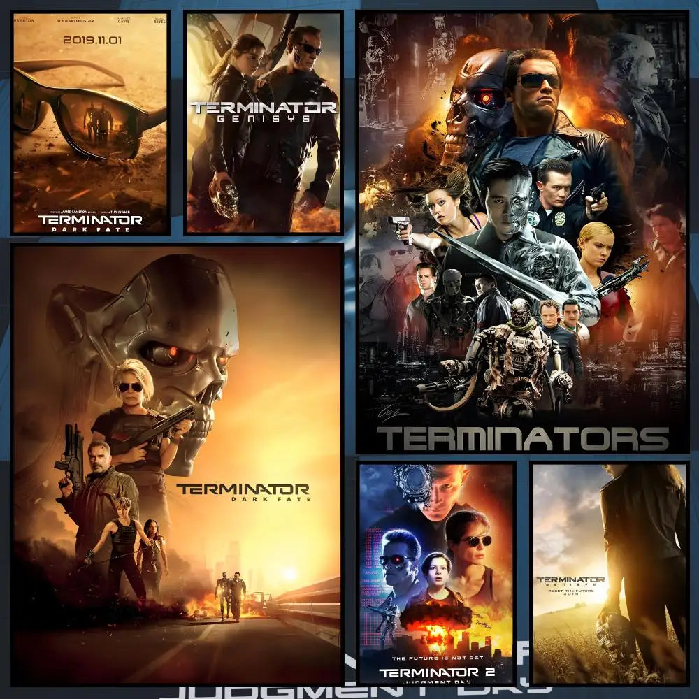 Terminator Movie Poster Waterproof Peel-and-Stick PVC Wall Art Wall Poster Axl
